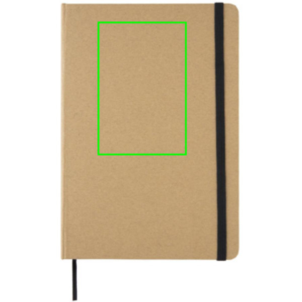 Carnet A5 en kraft: Emplacement du logo – partie supérieure de la face avant du produit
