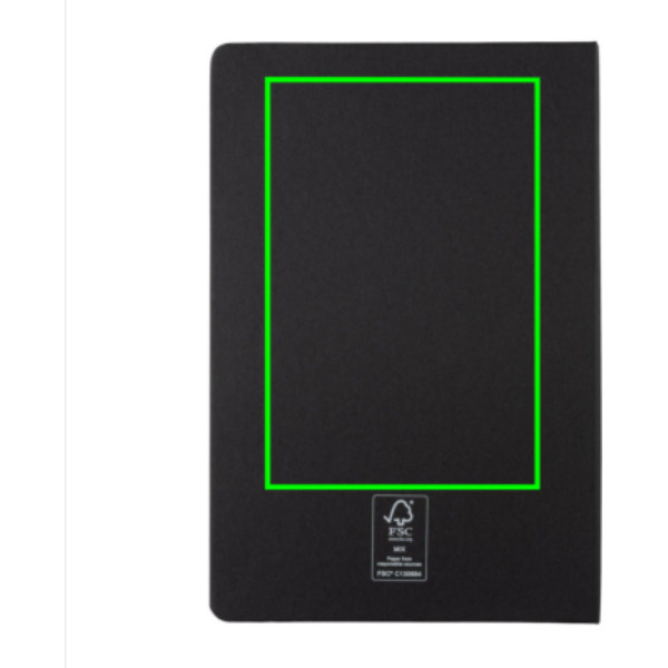 Carnet A5 à couverture rigide: Emplacement du logo – centre de l’arrière du produit