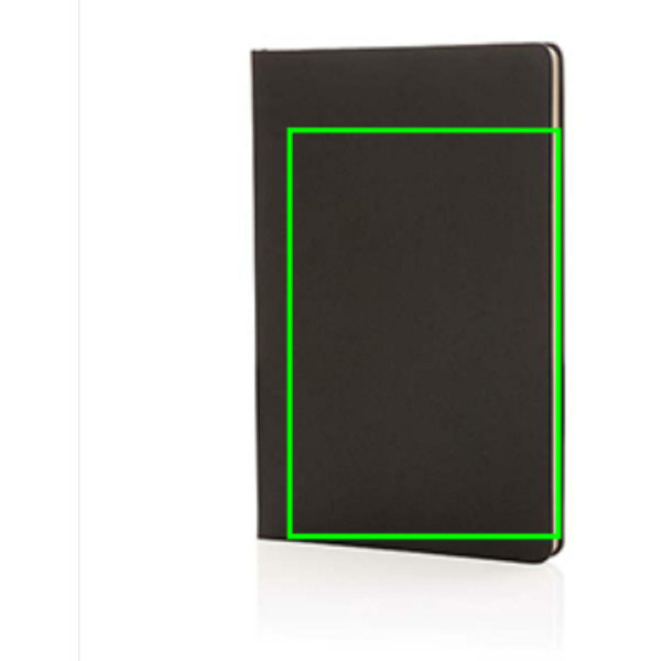 Carnet A5 à couverture rigide: Emplacement du logo – centre de la face avant du produit