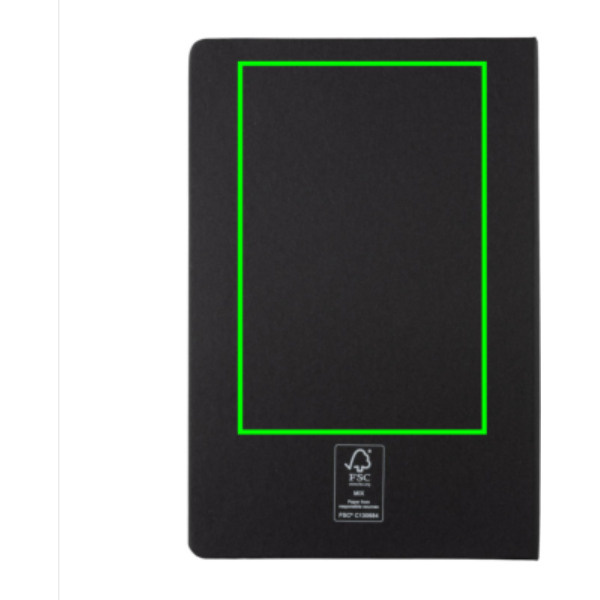 Carnet A5 à couverture rigide: Emplacement du logo – partie supérieure de l’arrière du produit
