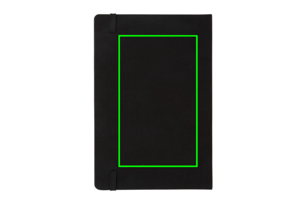 Carnet A5 en RPET certifié GRS: Emplacement du logo – face arrière du produit