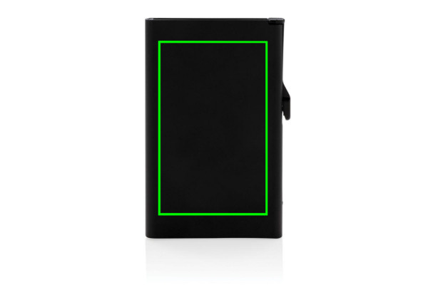 Porte-cartes RFID Standard en aluminium: Emplacement du logo – face avant du produit