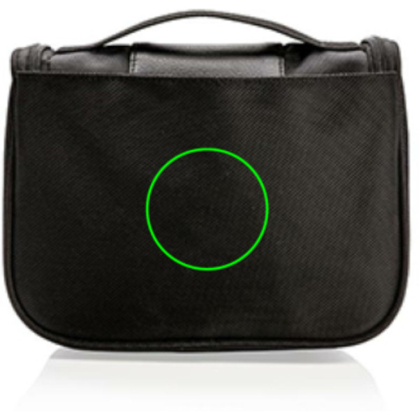 Trousse de toilette: Emplacement du logo – face arrière du produit