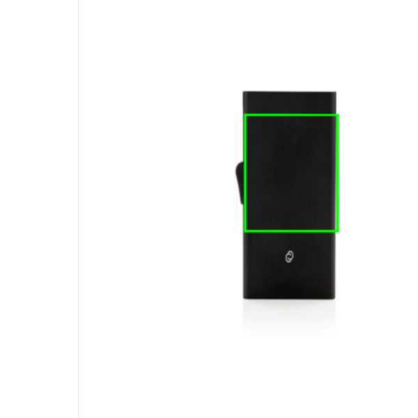 Porte-cartes RFID C-Secure en aluminium: Emplacement du logo – partie supérieure de l’arrière du produit