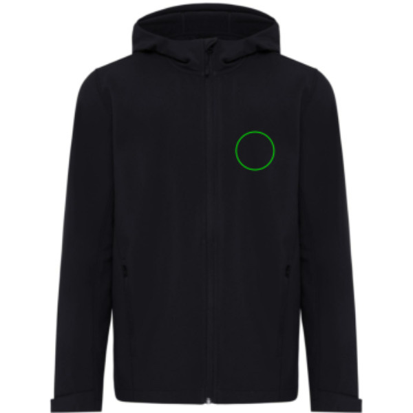 Veste softshell Iqoniq Makalu pour homme en polyester recyclé: Emplacement du logo – poitrine gauche