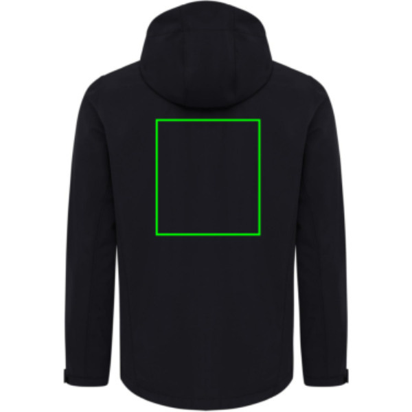 Veste softshell Iqoniq Makalu pour homme en polyester recyclé: Emplacement du logo – face arrière du produit