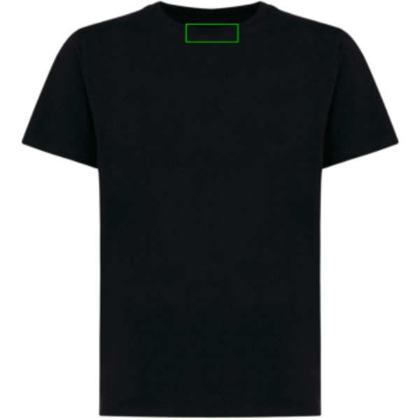 Tee-shirt léger Iqoniq Koli pour enfant en coton recyclé: Emplacement du logo – intérieur de l’encolure