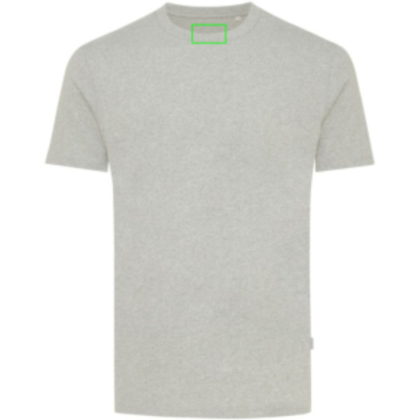 Tee-shirt non teint Iqoniq Manuel en coton recyclé: Emplacement du logo – intérieur de l’encolure