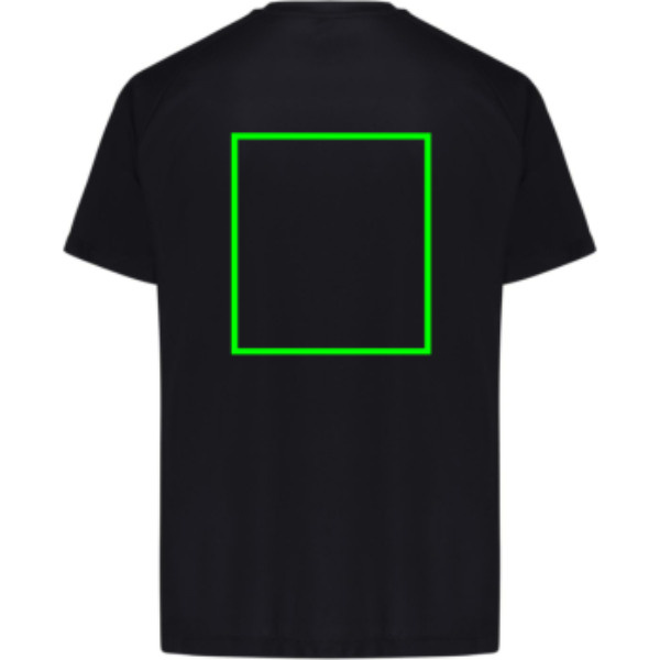 Tee-shirt de sport Iqoniq Tikal en polyester recyclé à séchage rapide: Emplacement du logo – face arrière du produit