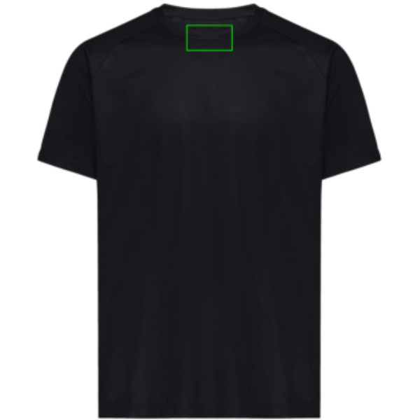 Tee-shirt de sport Iqoniq Tikal en polyester recyclé à séchage rapide: Emplacement du logo – intérieur de l’encolure