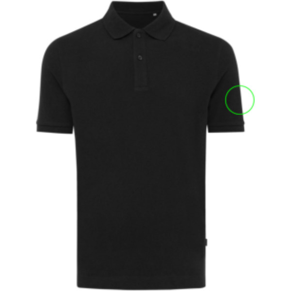 Polo piqué Iqoniq Yosemite en coton recyclé: Emplacement du logo – manche gauche
