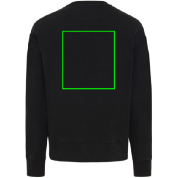 Sweat décontracté à col rond Iqoniq Kruger en coton recyclé: Emplacement du logo – face arrière du produit