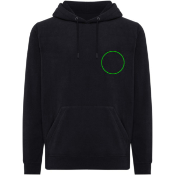 Sweat à capuche en micropolaire Iqoniq Trivor en polyester recyclé: Emplacement du logo – poitrine gauche