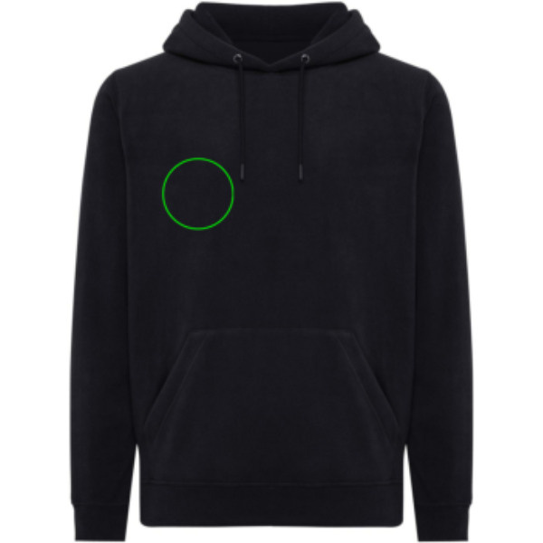 Sweat à capuche en micropolaire Iqoniq Trivor en polyester recyclé: Emplacement du logo – poitrine droite
