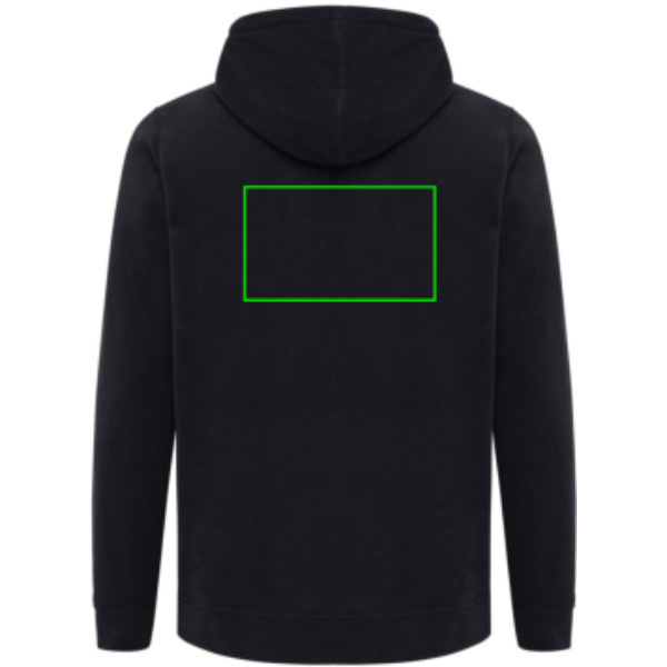 Sweat à capuche en micropolaire Iqoniq Trivor en polyester recyclé: Emplacement du logo – face arrière du produit