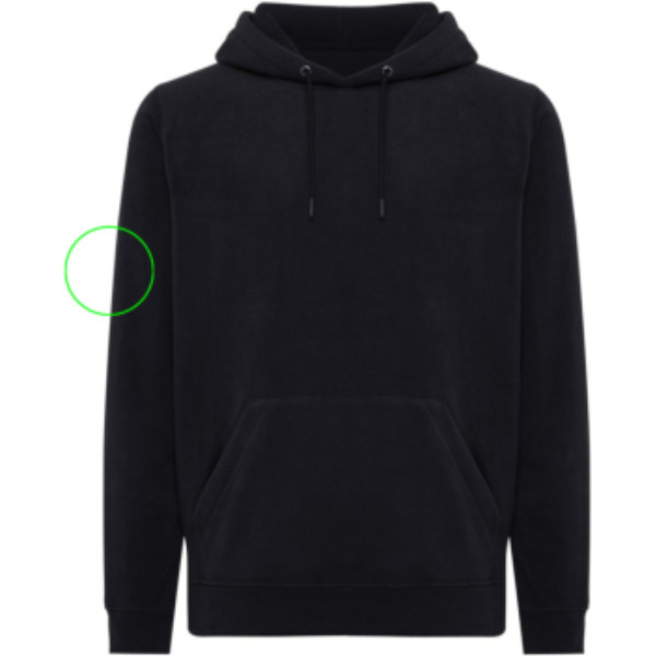 Sweat à capuche en micropolaire Iqoniq Trivor en polyester recyclé: Emplacement du logo – manche droite