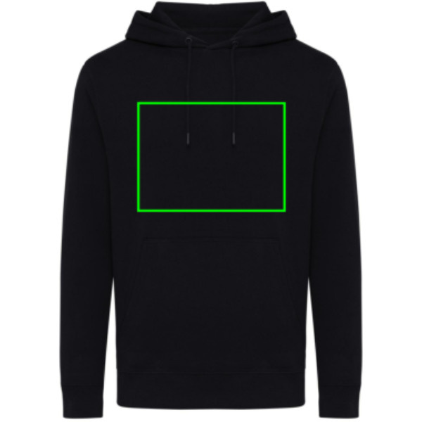 Sweat à capuche léger Iqoniq Rila en coton recyclé: Emplacement du logo – face avant du produit