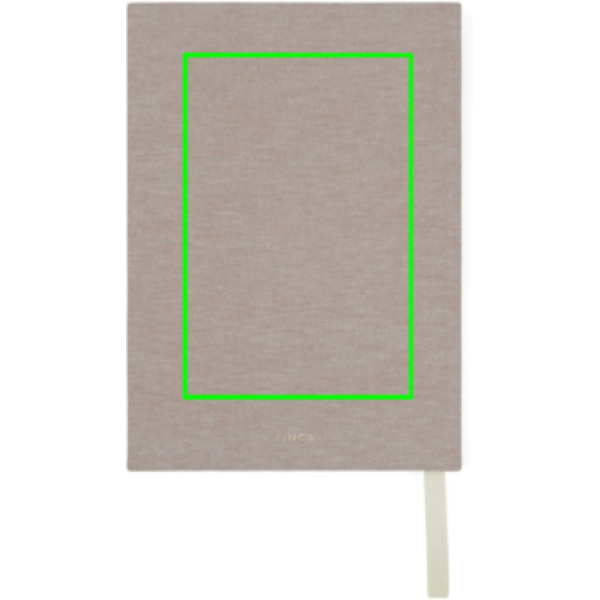 VINGA Thankfulness GRS-recyceltes Papierjournal: Logoposition – Rückseite des Produkts