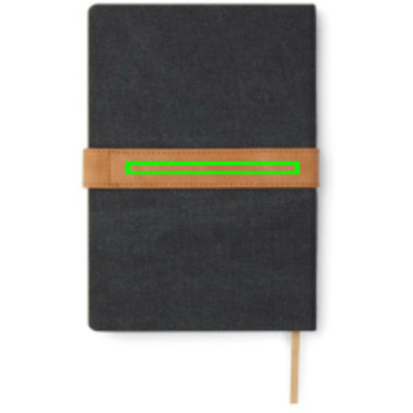 VINGA Bosler RCS recycled paper notebook: Logo position – centre back of the product