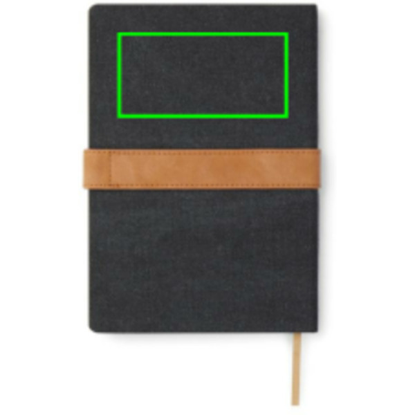 VINGA Bosler RCS recycled paper notebook: Logo position – upper back of the product