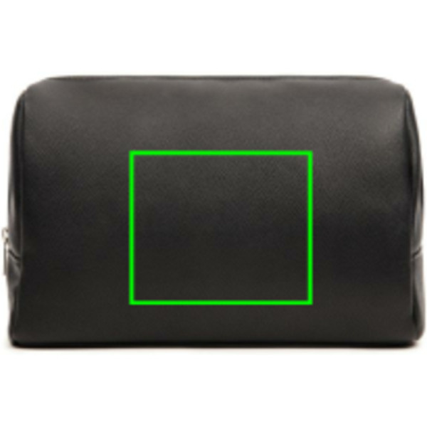 Trousse de toilette VINGA Bermond en PU recyclé RCS: Emplacement du logo – face avant du produit