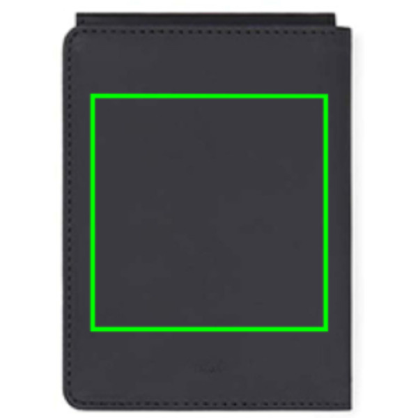 Étui passeport RFID VINGA Baltimore en polyester recyclé RCS: Emplacement du logo – face avant du produit