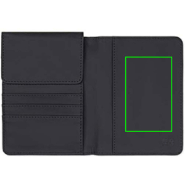 Étui passeport RFID VINGA Baltimore en polyester recyclé RCS: Emplacement du logo — à l’intérieur du produit
