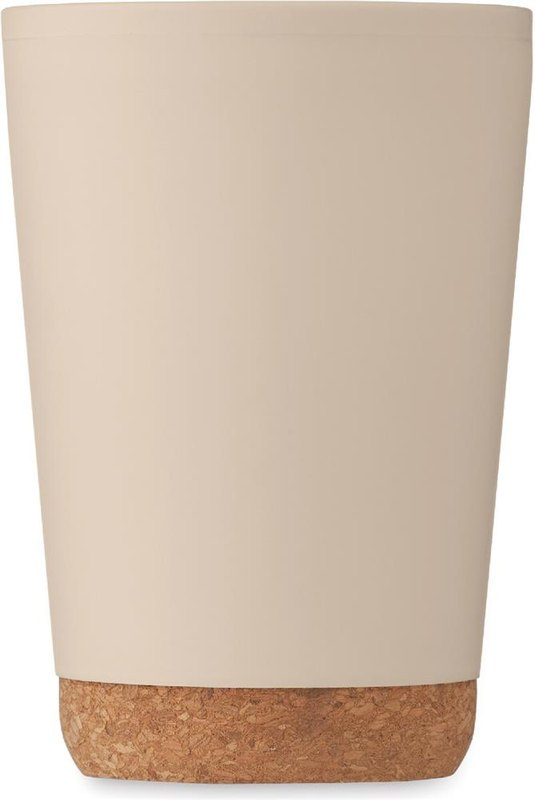 Gobelet CO à double paroi avec base en liège 300 ml: Devant, en haut
