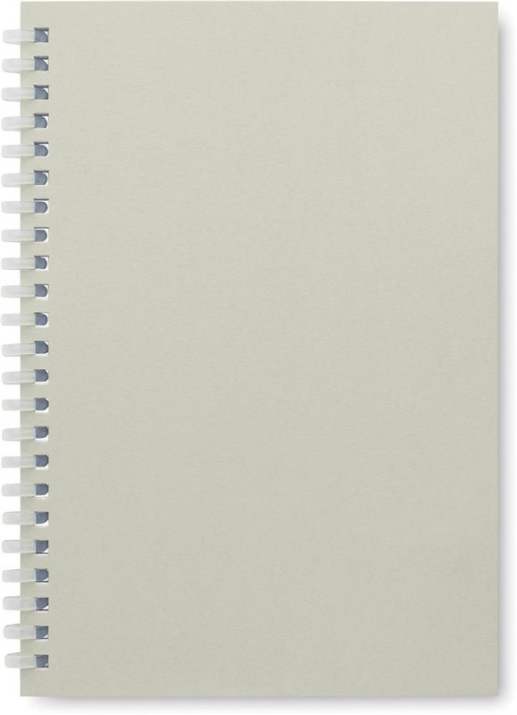 Carnet A5 en carton recyclé: Emplacement du logo — face avant — sérigraphie