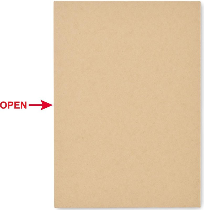 Ensemble de papeterie avec bloc-notes: Emplacement du logo — face avant — sérigraphie