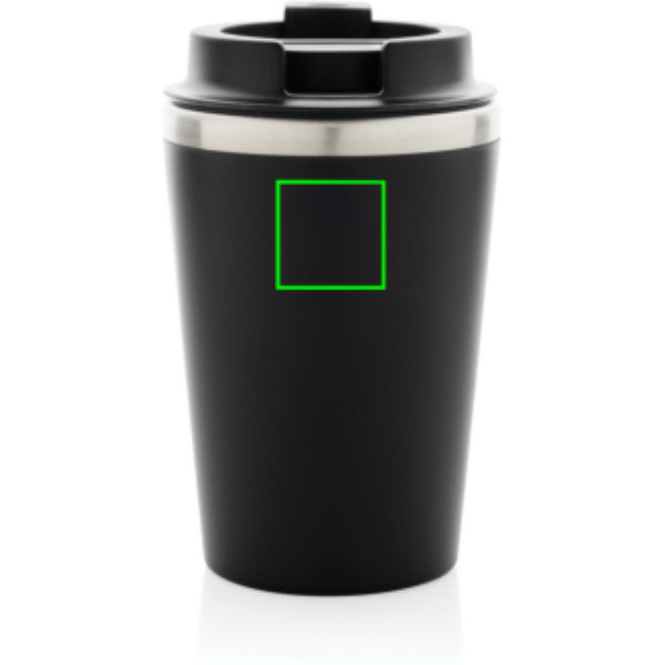 Gobelet Java à double paroi en matière recyclée RCS 350 ml: Arrière du produit, partie supérieure