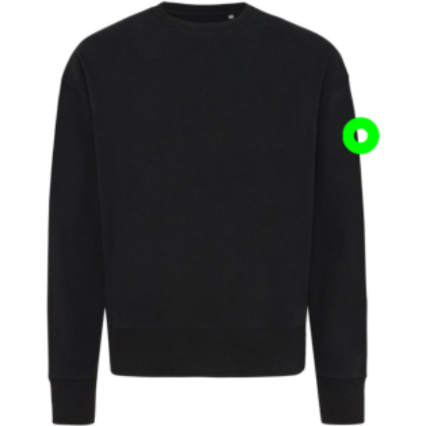 Sweat décontracté à col rond Iqoniq Kruger en coton recyclé: Manche gauche