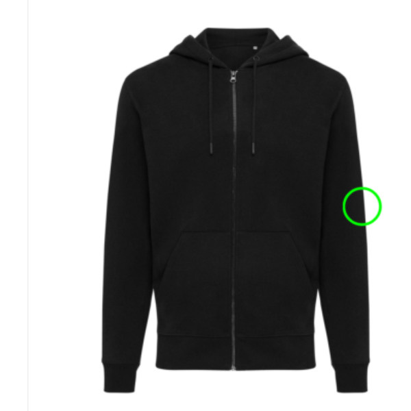 Sweat à capuche entièrement zippé Iqoniq Abisko en coton recyclé: Manche gauche