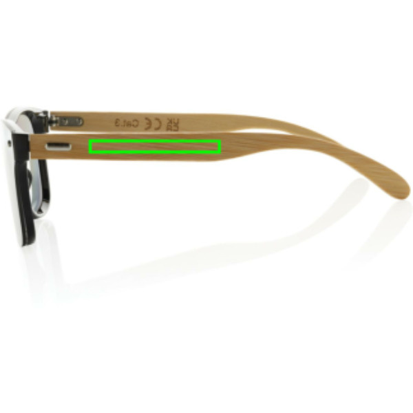 Prism RCS recycled plastic sunglasses with bamboo frame: item side left