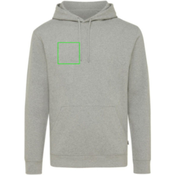 Sweat à capuche non teint Iqoniq Torres en coton recyclé: Poitrine droite