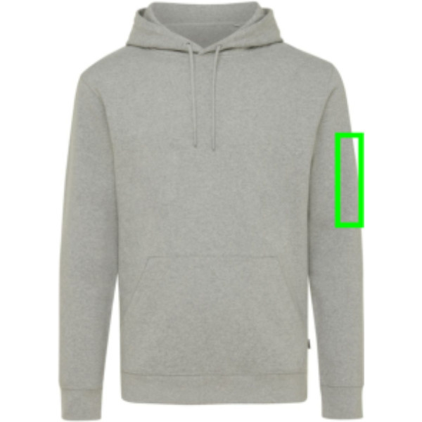 Sweat à capuche non teint Iqoniq Torres en coton recyclé: Manche gauche