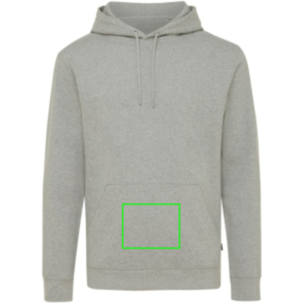 Sweat à capuche non teint Iqoniq Torres en coton recyclé: Poche