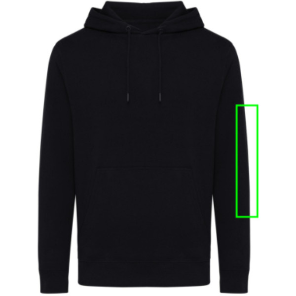 Sweat à capuche léger Iqoniq Rila en coton recyclé: Manche gauche