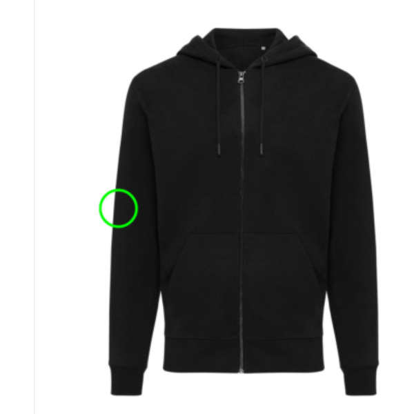 Sweat à capuche entièrement zippé Iqoniq Abisko en coton recyclé: Manche droite