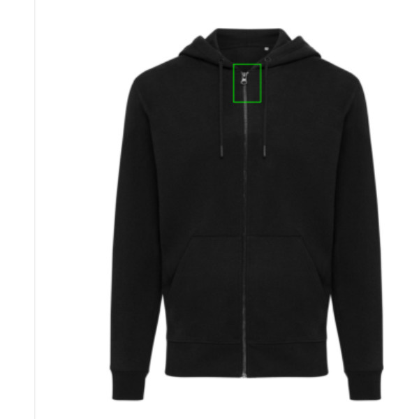 Sweat à capuche entièrement zippé Iqoniq Abisko en coton recyclé: Intérieur de l’encolure