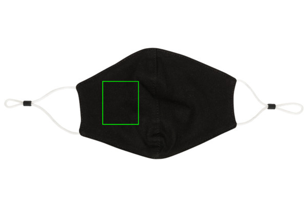 Masque en coton réutilisable à 2 couches: Avant du produit, à gauche