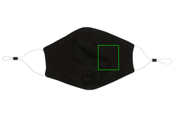 Masque en coton réutilisable à 2 couches: Avant du produit, à droite