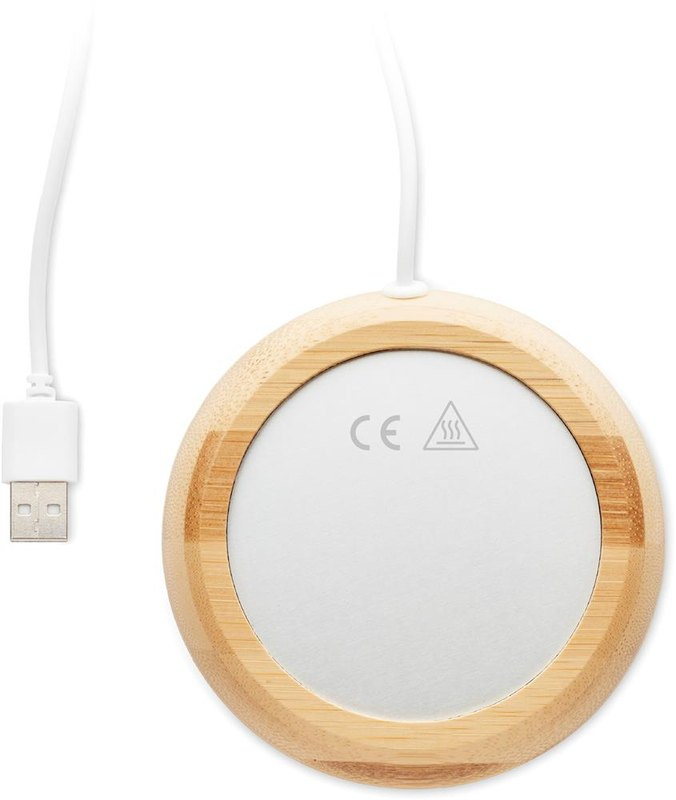 Chauffe-tasse USB en bambou: Dessus