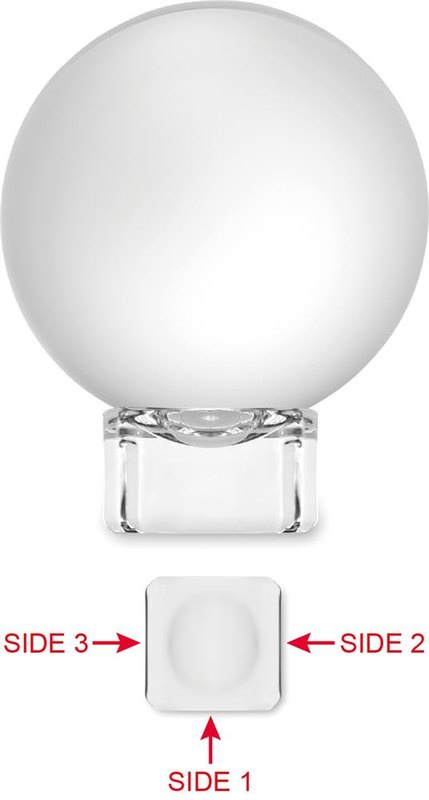 Trophée rond en verre: Côté de la base 3