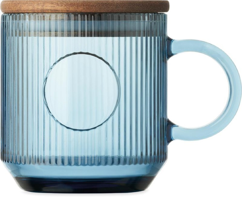 Mug en verre côtelé 300 ml: Pour droitier