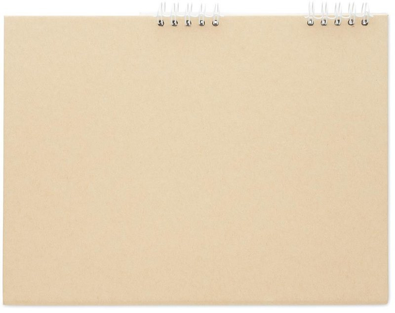 Calendrier de bureau avec bloc-notes: Face arrière — Gravure laser