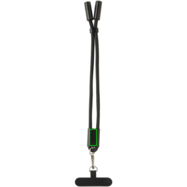 LoopAmp RCS RPET adjustable phone wrist strap 60W cable: metal plate