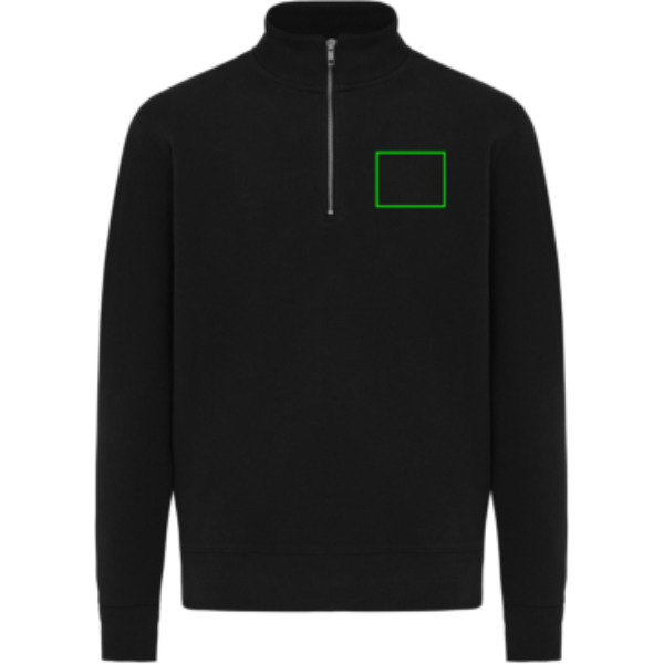 IQONIQ Elgon Quarter-Zip-Sweater aus rec. Baumwolle: Brust links