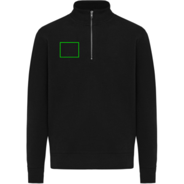 IQONIQ Elgon Quarter-Zip-Sweater aus rec. Baumwolle: Brust rechts
