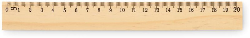 Règle en bois de 20 cm: cm — Face — PAD